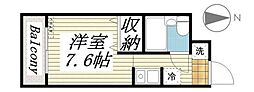 メゾンドフレシール ワンルームの間取図画像