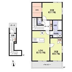 フォレストメゾン光音寺 2LDKの間取図画像