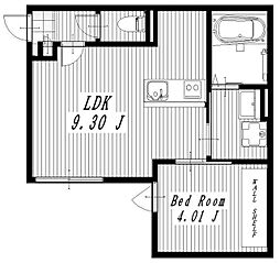 CrestPalace日暮里 1LDKの間取図画像