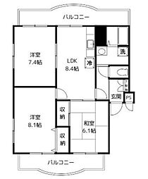 グリーンヒルM 3LDKの間取図画像