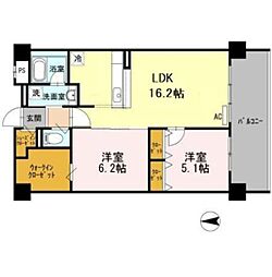 JR東海道・山陽本線 茨木駅 徒歩6分の賃貸マンション 6階2LDKの間取り