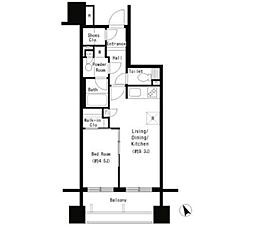 パークアクシス大塚 6階1LDKの間取り