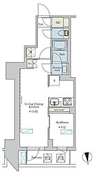 ブリリアイスト浅草 3階1LDKの間取り