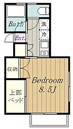 マロンガーデン 1Kの間取図画像