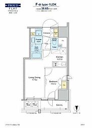 プラウドフラット四谷三丁目 10階1LDKの間取り