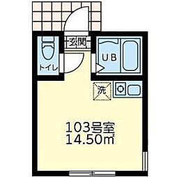 四季のワルツ ワンルームの間取図画像