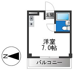 エトワールヴィル-R瓜生堂 ワンルームの間取図画像