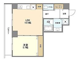 ウェルスクエア中目黒 8階1LDKの間取り