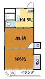 小菅マンション 2Kの間取図画像