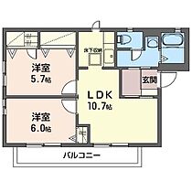 プリマベーラ 00102 ｜ 栃木県小山市西城南６丁目4-14（賃貸アパート2LDK・1階・51.90㎡） その2