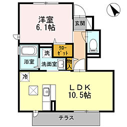 ラフォーレ鵠沼2 1LDKの間取図画像