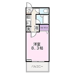 ラフィーネ 1Kの間取図画像