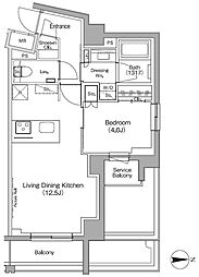ザ・パークハビオ高円寺レジデンス 1LDKの間取図画像