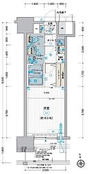 エステムコート東京八王子 9階1Kの間取り