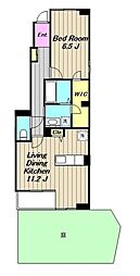 グランデュールII 1階1LDKの間取り