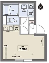 COCOFLAT東中野 ワンルームの間取図画像