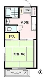 ハイムサンフィール 1Kの間取図画像