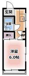 シーサイドビル 1Kの間取図画像