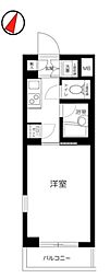 ルーブル学芸大学弐番館 1Kの間取図画像