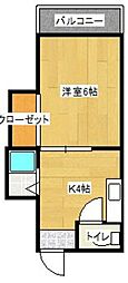 フォーラム和白 1Kの間取図画像