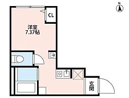 ソレイユ多摩川 ワンルームの間取図画像
