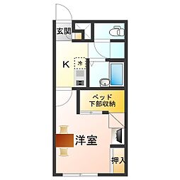 レオパレスシャクティ 1Kの間取図画像