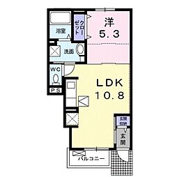 ルシエル　アン 1階1LDKの間取り