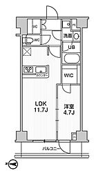 ジェノヴィア本所吾妻橋2スカイガーデン 7階1LDKの間取り