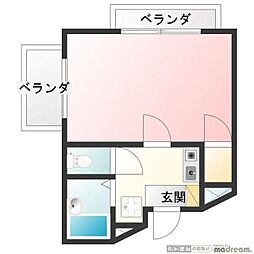 パークヒルズ 1Kの間取図画像