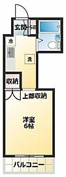 メゾン杉 1Kの間取図画像