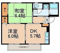 モンピエス1 2Kの間取図画像