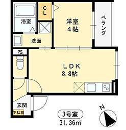 シーサイドヒル西新町 1LDKの間取図画像