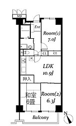フローラ稲毛 3LDKの間取図画像