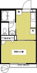 A.トエンティワン 1Kの間取図画像