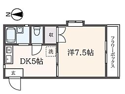 ドミール永福 1DKの間取図画像