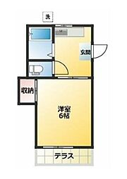 メゾンドロンドン 1Kの間取図画像