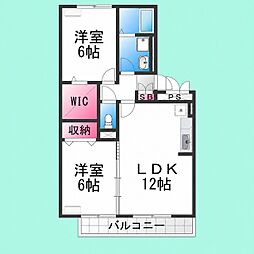 フラワーメゾンB 2LDKの間取図画像