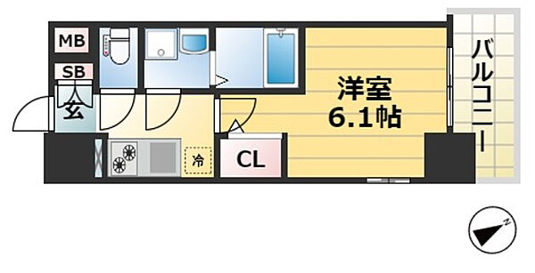 エスリード神戸兵庫駅マリーナスクエア ｜兵庫県神戸市兵庫区駅南通１丁目(賃貸マンション1K・11階・21.68㎡)の写真 その2