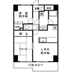 アヴェニュー桜上水 2LDKの間取図画像