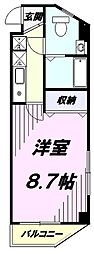 ロゼット 1Kの間取図画像