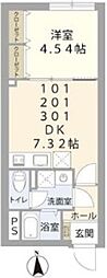 リスペクトレジデンス南台 1DKの間取図画像