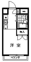 三旺マンション 4階ワンルームの間取り