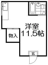 錦ビル ワンルームの間取図画像