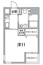 プラシードアープ ワンルームの間取図画像