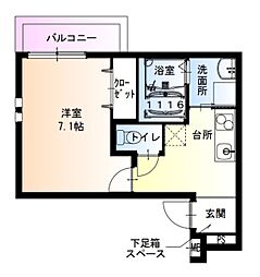 フジパレス阪急武庫之荘2番館 1Kの間取図画像