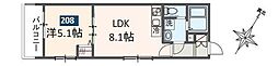 MELDIA京成大和田2 1LDKの間取図画像