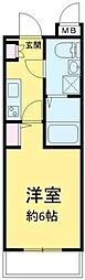キーウエスト 1Kの間取図画像