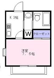 メープルイン 1Kの間取図画像