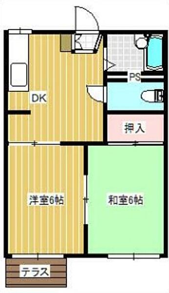 フォーブルサニーヒル 102｜東京都多摩市百草(賃貸アパート2DK・1階・35.30㎡)の写真 その2