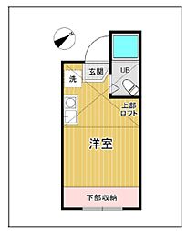 レジデンス中和泉A棟 2階ワンルームの間取り